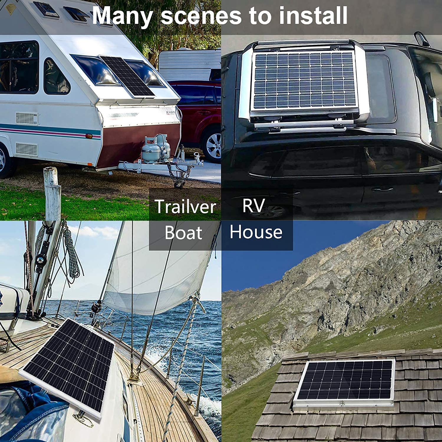 ECO-WORTHY 100 Watt 12 Volt Solar Panel Kit for RV Battery Boat Trailer Cabin Garden Shed Home: 100W Solar Panel+30A PWM Charge Controller+ Tray Cable + Z Mounting Brackets - Image 8