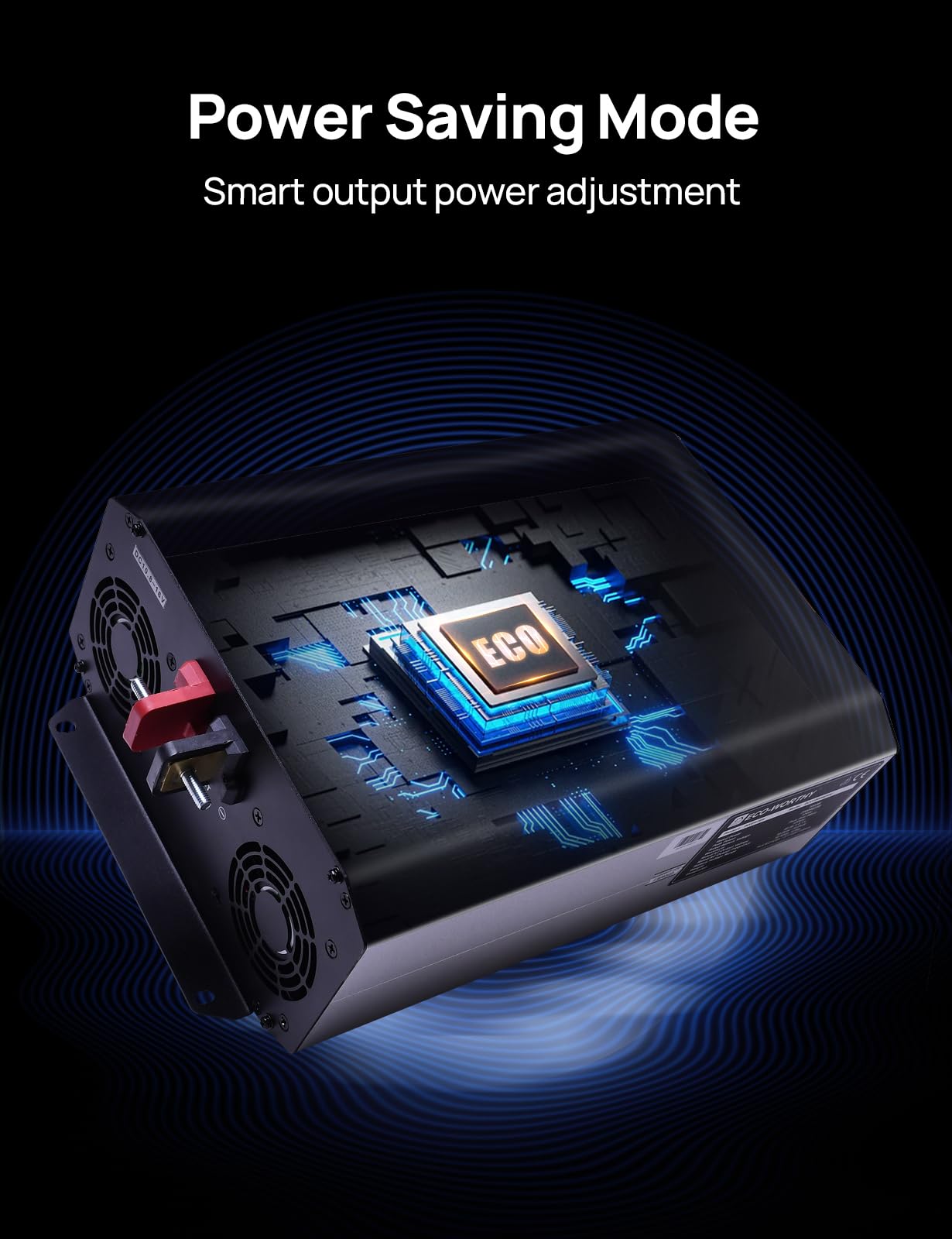 ECO-WORTHY 1000W Pure Sine Wave Inverter 12V DC to 120V AC Converter with Remote Controller,Off-Grid Solar Power Inverter for,Boat,Camping, Home, Rv, Truck,Outdoor,Conversion Efficiency Up to 92% - Image 6