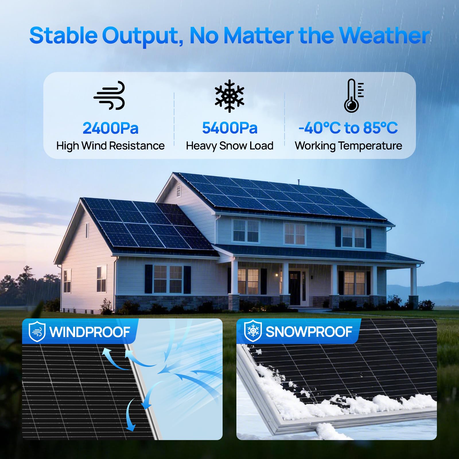 ECO-WORTHY 100W Solar Panel N-Type, 12V 100 Watt Solar Panel with 25% Efficiency Monocrystalline PV Module,N-Type 16BB Solar Panels for RV,Marine, Rooftop,Trailer Camper,Farm and Other Off-Grid System - Image 5