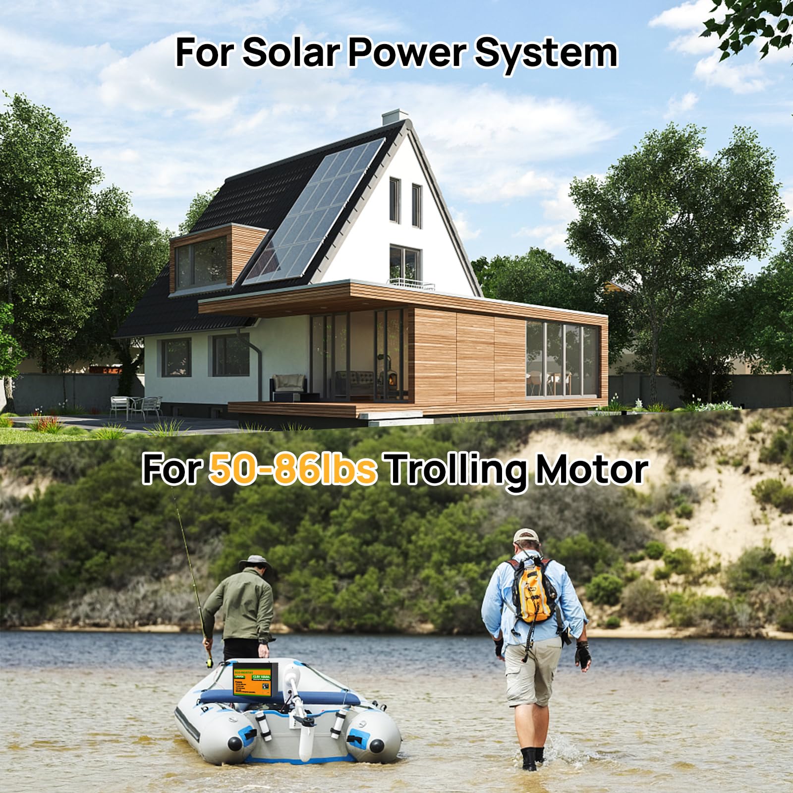 ECO-WORTHY 12V 100Ah LiFePO4 Battery with 10A Smart Lithium Battery Charger, Built-in BMS, 4000+ Deep Cycles, for RV, Marine, Solar Off-Grid System, Household, Group 31 Batteries - Image 8