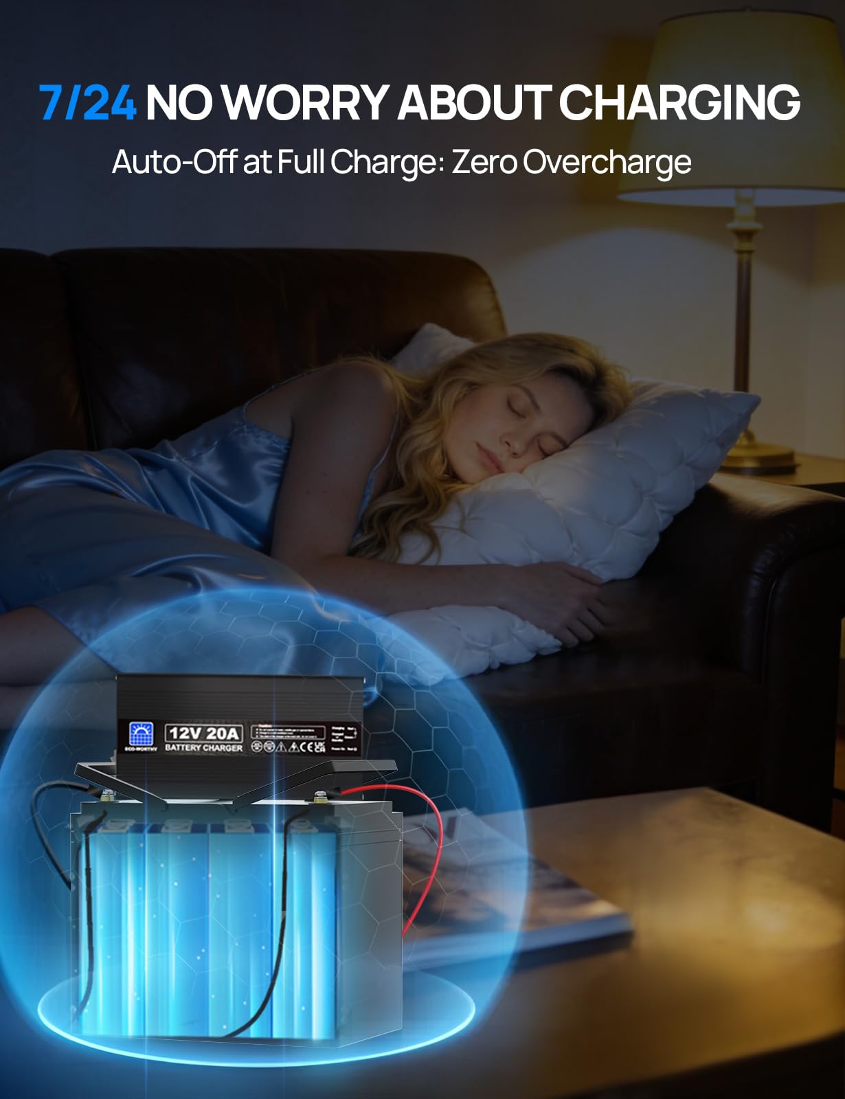 ECO-WORTHY 12V 20A Lithium Battery Charger 14.6V LiFePO4 Battery Charger with Anderson Connector Automatic Smart & Maintenance for Deep Cycle Rechargeable Battery Boat RV - Image 3