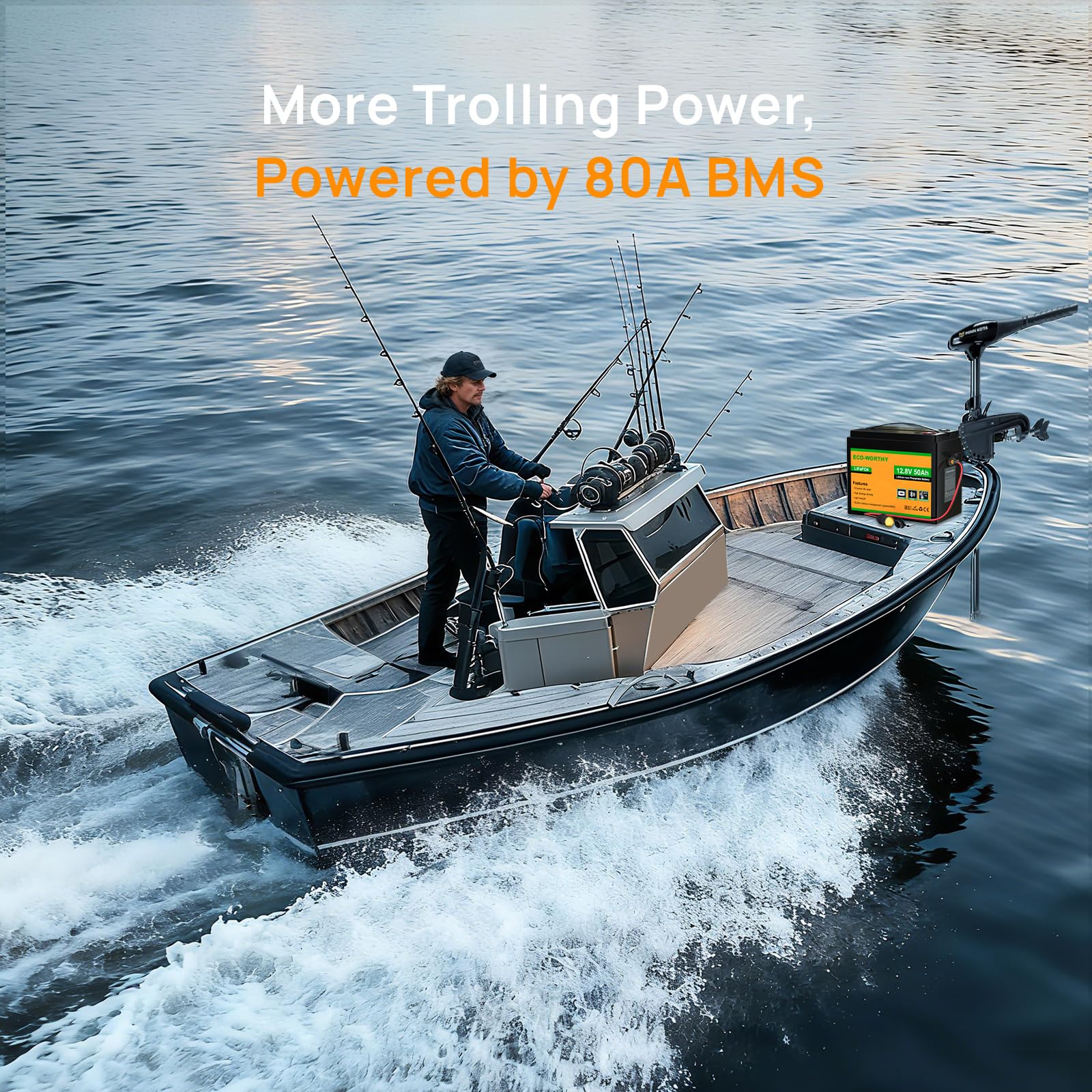 ECO-WORTHY 12V 50Ah LiFePO4 Lithium Battery with XT60 Interface, Bluetooth 5.0, Low Temp Protection, Connects to Power Inverter for Camping, Road Trips,Trolling Motors - Image 6