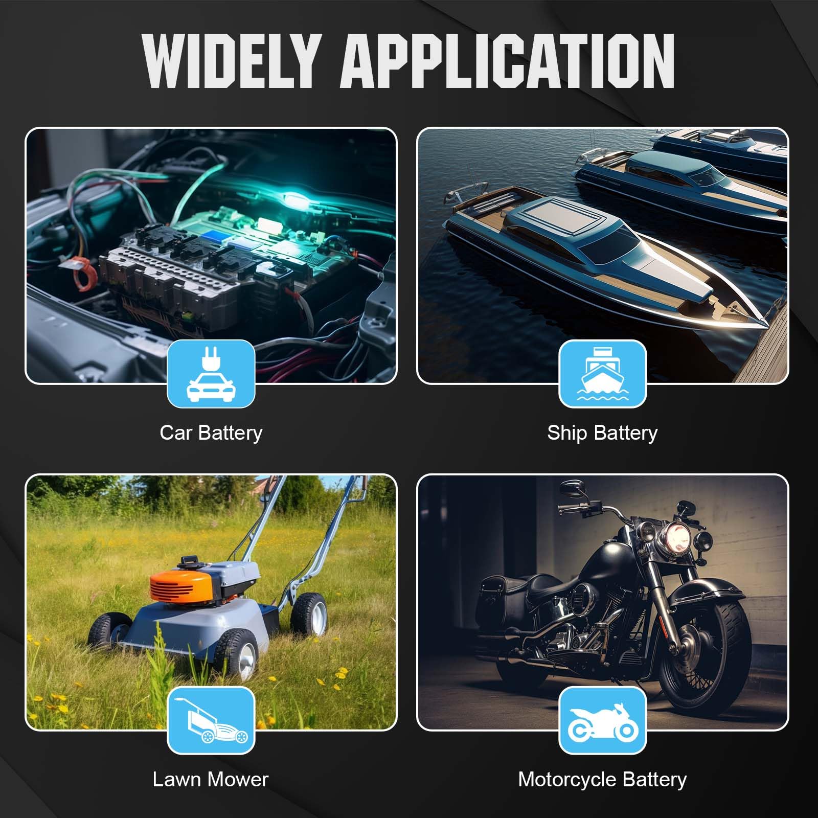 ECO-WORTHY 12V 5A Automatic Smart Battery Charger and Maintainer LCD Display for Lead Acid and Lithium (LiFePO4) Battery - Image 8