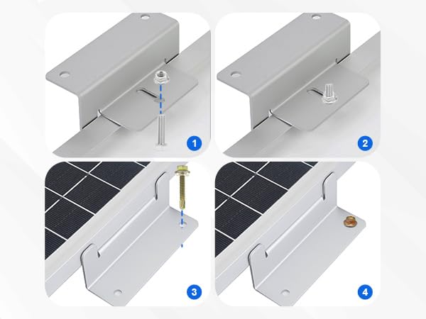 ECO-WORTHY 16 Units Solar Panel Mounting Brackets,Z Bracket Sets Lightweight Aluminum Corrosion-Free for RV, Trailer, Boat, Yachs, Wall and Other Off Gird Roof,4 Set of 4 Units - Image 3