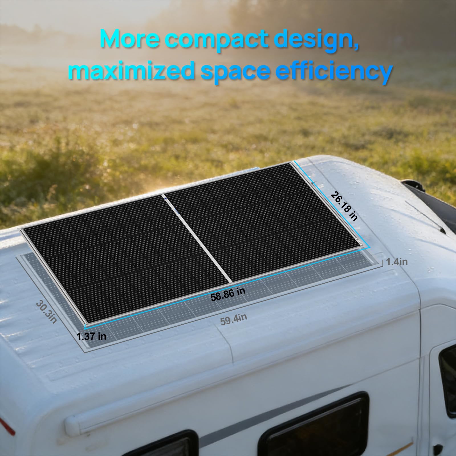 ECO-WORTHY 195W N-Type 18BB Bifacial Solar Panel, 1PC 12 Volt Monocrystalline Solar Panel with 25% High Conversion Efficiency, Ideal for RV, Boat, Roof, Farm,Home & Off-Grid Applications - Image 7