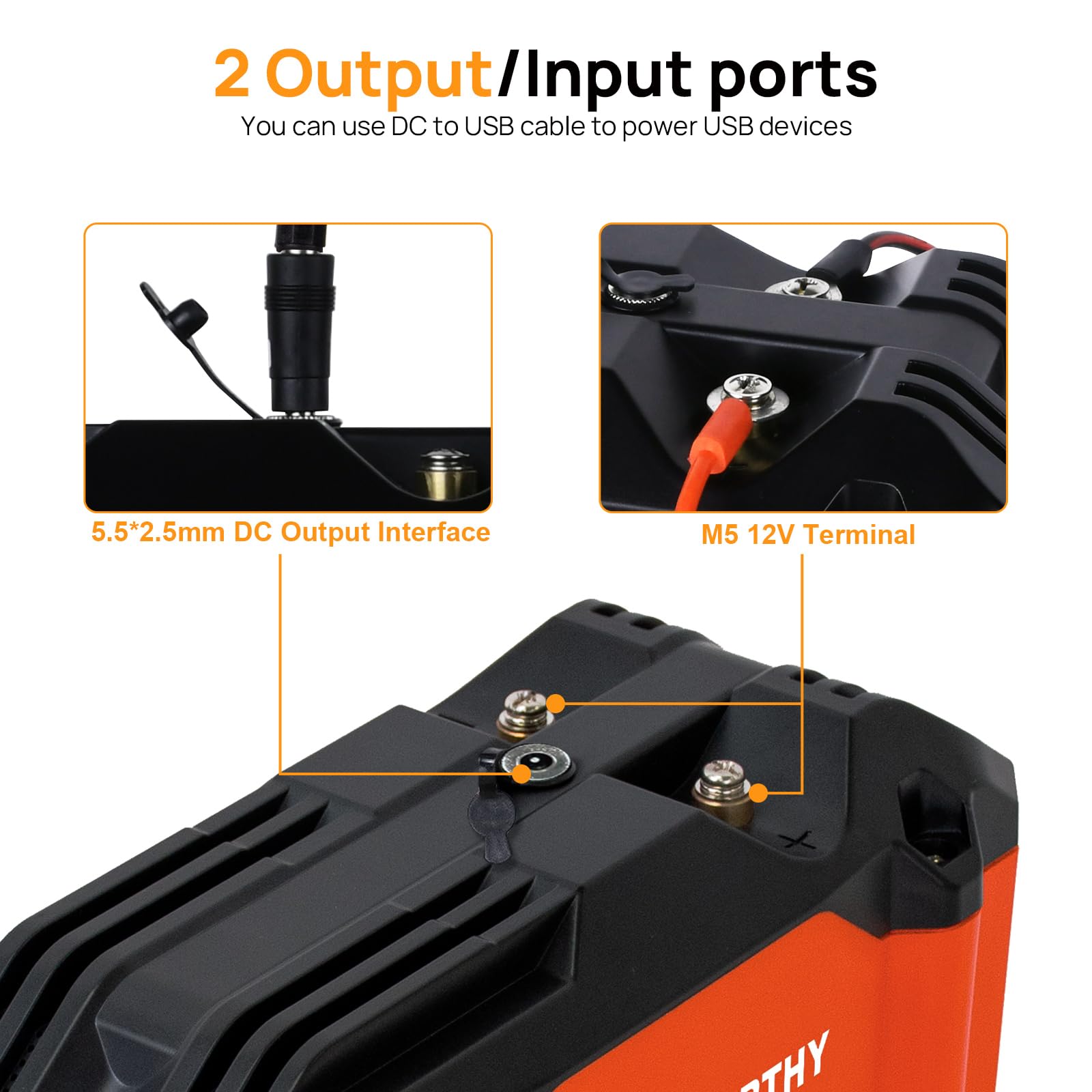 ECO-WORTHY 2 Pack Portable 12V 20AH LiFePO4 Battery, Lithium Deep Cycle Rechargeable Battery, Built-in BMS, 4000+ Cycles,Perfect for Outdoor Camping Fishing Marine Trolling Motor Fishfinder RV - Image 4