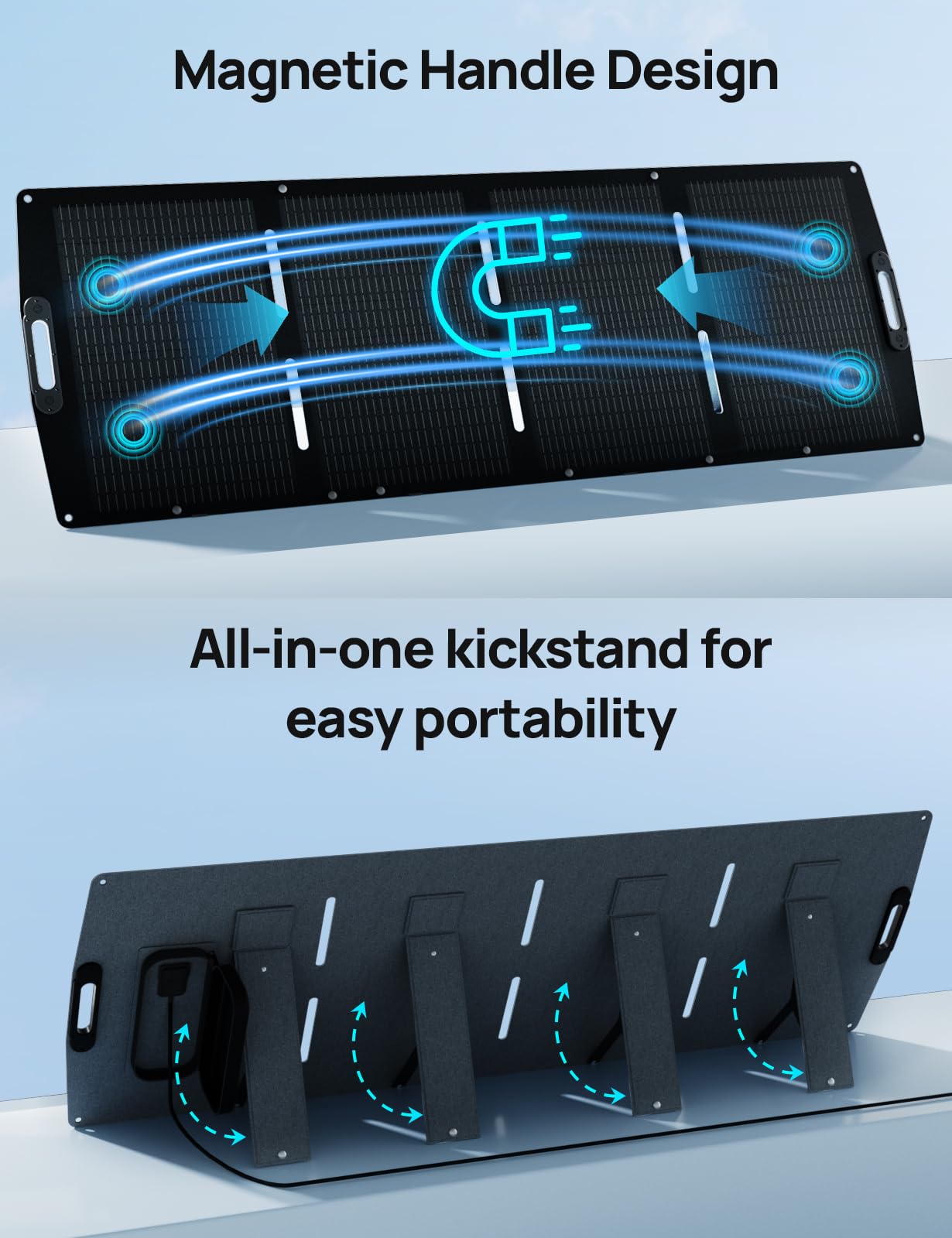 ECO-WORTHY 200W Portable Solar Panel for Power Stations,IP65 Waterproof & Lightweight with Adjustable Kickstand,23% High Efficiency Foldable Solar Panel for Outdoor RV Camping Off Grid Emergency - Image 5