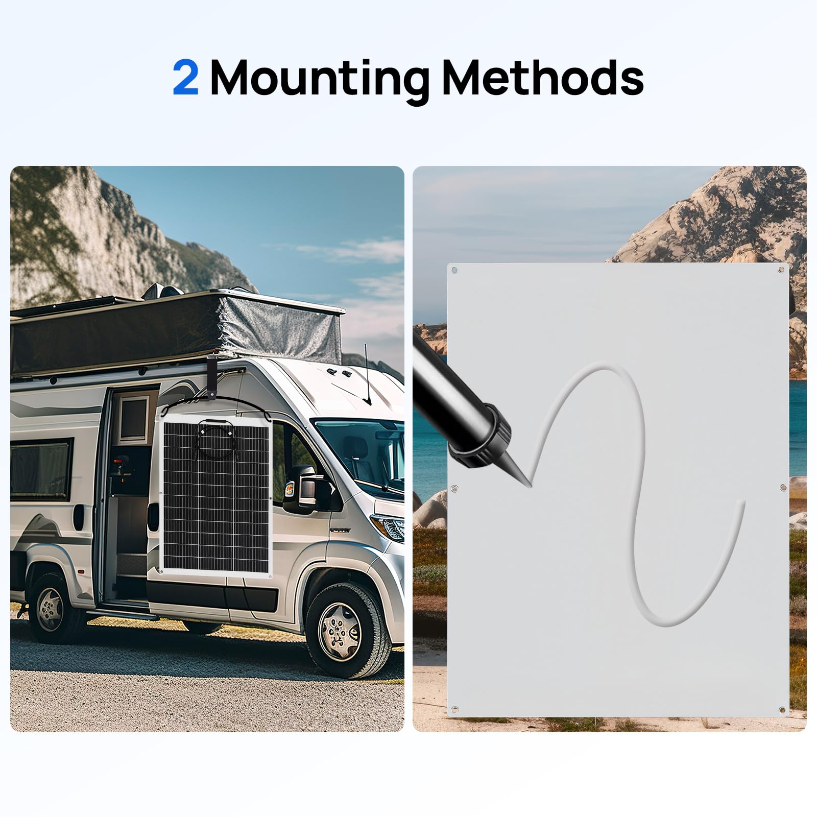 ECO-WORTHY 2pcs 130 Watt (260W) 12BB Flexible Solar Panels,23.5% High-Efficiency Waterproof Monocrystalline Lightweight Solar Panel for RV,Boats,Curved Surfaces,Roofs,Cabin - Image 7