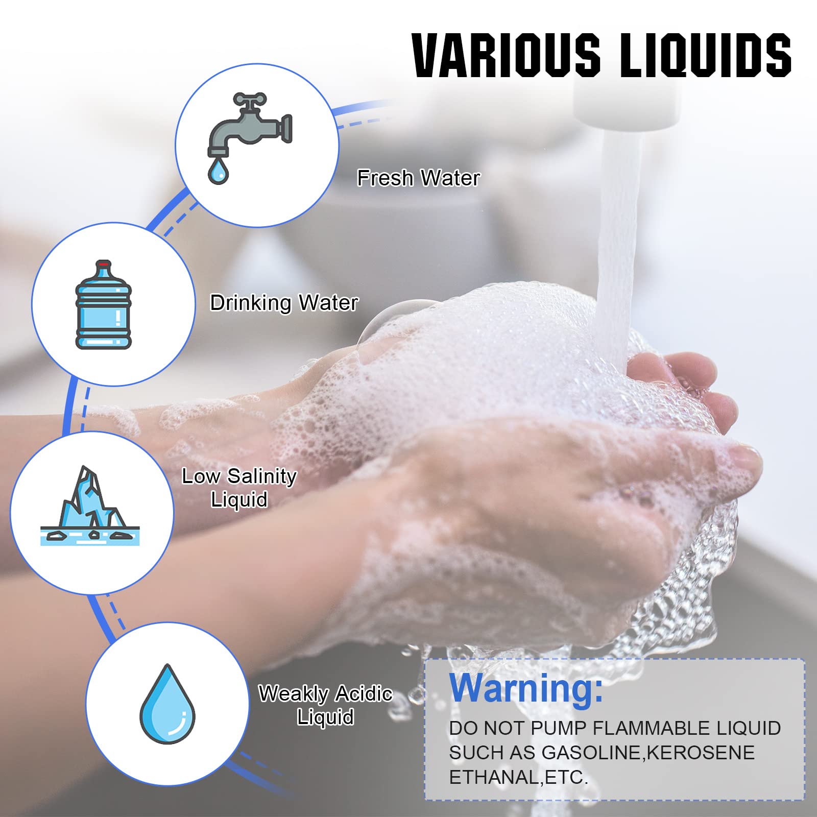 ECO-WORTHY 33-Series Industrial Water Pressure Pump 110V AC 4.0GPM 50PSI RV Fresh Water Diaphragm Pump include Garden Hose Adapters for Irrigation Marine Boat Sprinkler Faucet - Image 6