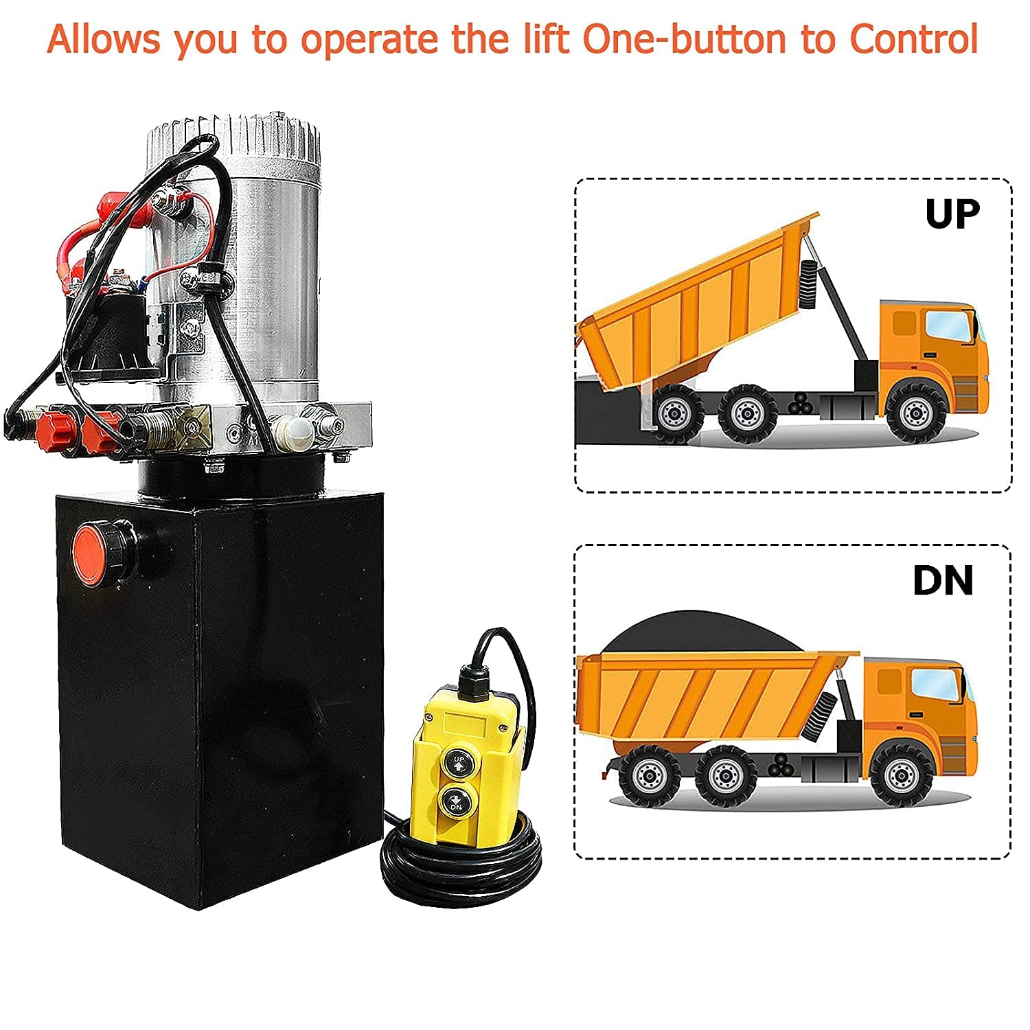 ECO-WORTHY 4 Wire Dump Trailer Remote Control Switch for Hydraulic Pump 12V DC for Lift Winch Dump Bed - Image 7