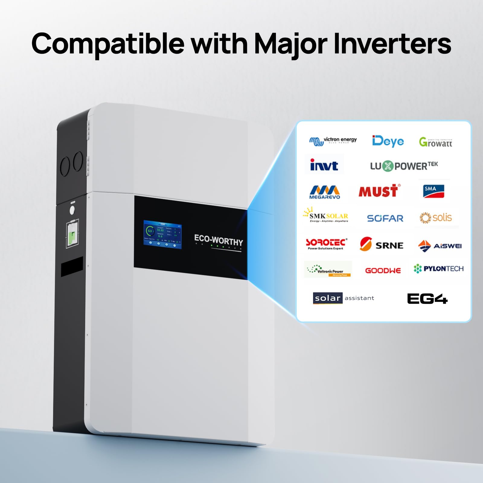 ECO-WORTHY 48V 100Ah Wall-Mount Indoor LiFePO4 Lithium Battery with Conduit Box, Bluetooth & WiFi, Low-Temperature Protection, for Off-Grid Systems, Home Backup Power - Image 8