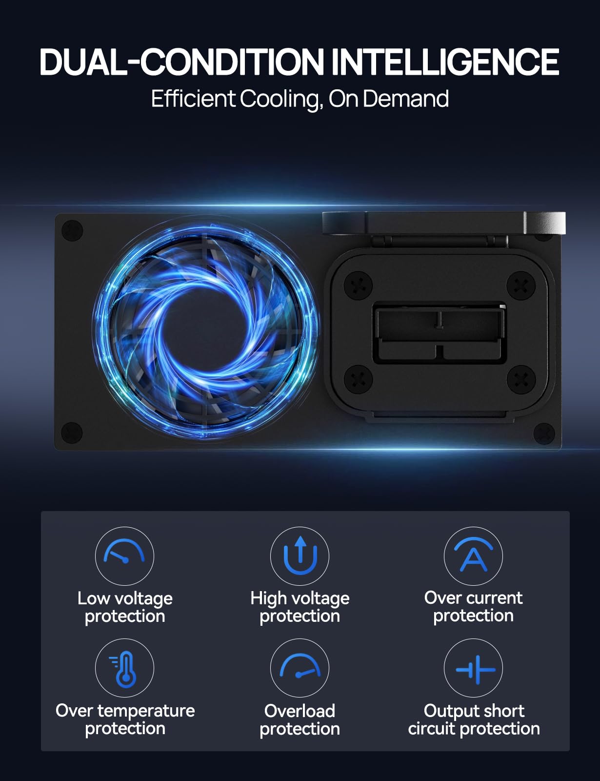 ECO-WORTHY 600W Inverter Charger, 600W Pure Sine Wave Inverter & 30A LiFePO4 Battery Charger with 20ms UPS, DC 12V to AC 110V, Output Surge 1200W, for RV Lithium Batteries Roadtrip Essentials - Image 8