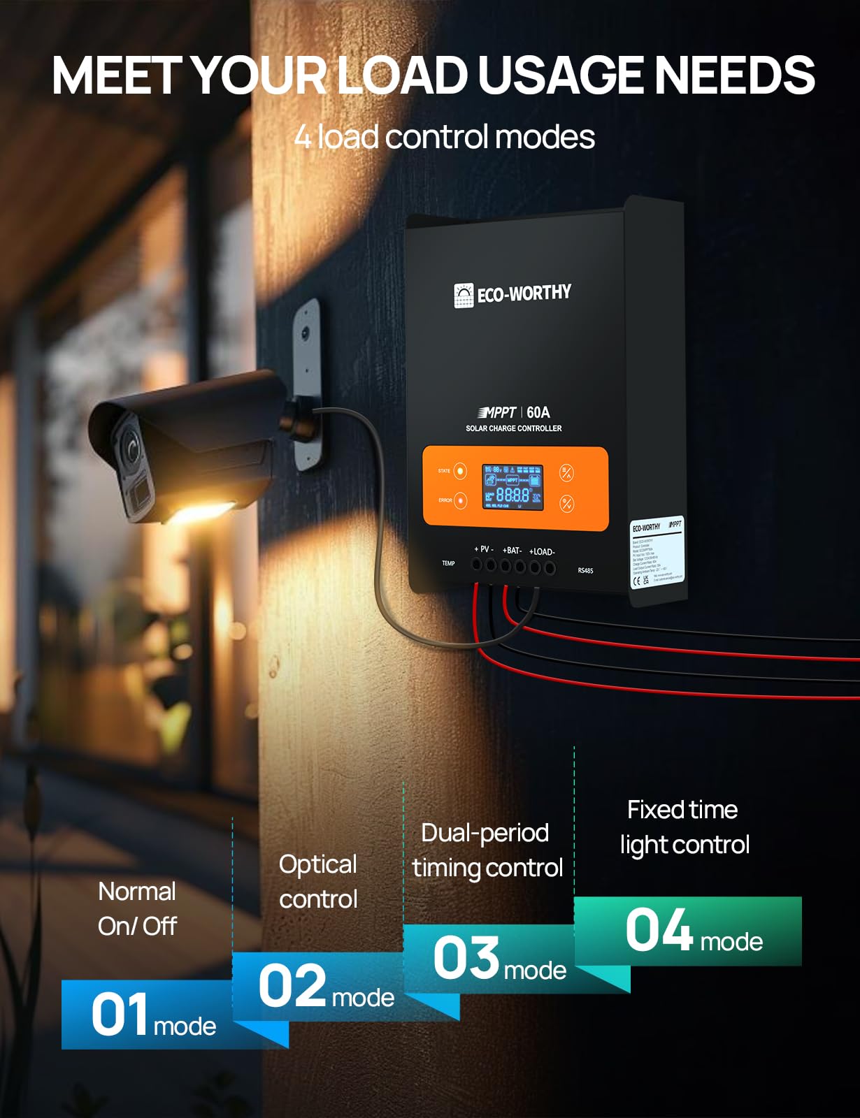 ECO-WORTHY 60A MPPT Solar Charge Controller with Bluetooth&WiFi, Max PV Input 150V,12/24/36/48V Solar Panel Regulator for Lead-Acid/Lifepo4 Battery in Solar System RV - Image 6