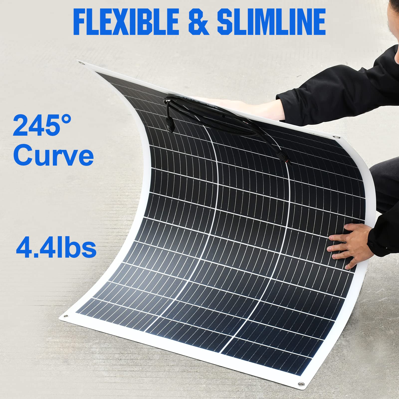 ECO-WORTHY 8pcs 130Watt 12 Volt (1040W) Flexible Solar Panels Waterproof Monocrystalline Lightweight Solar Panel for RV, Boats, Cabin, Roofs, Curved Surfaces - Image 3