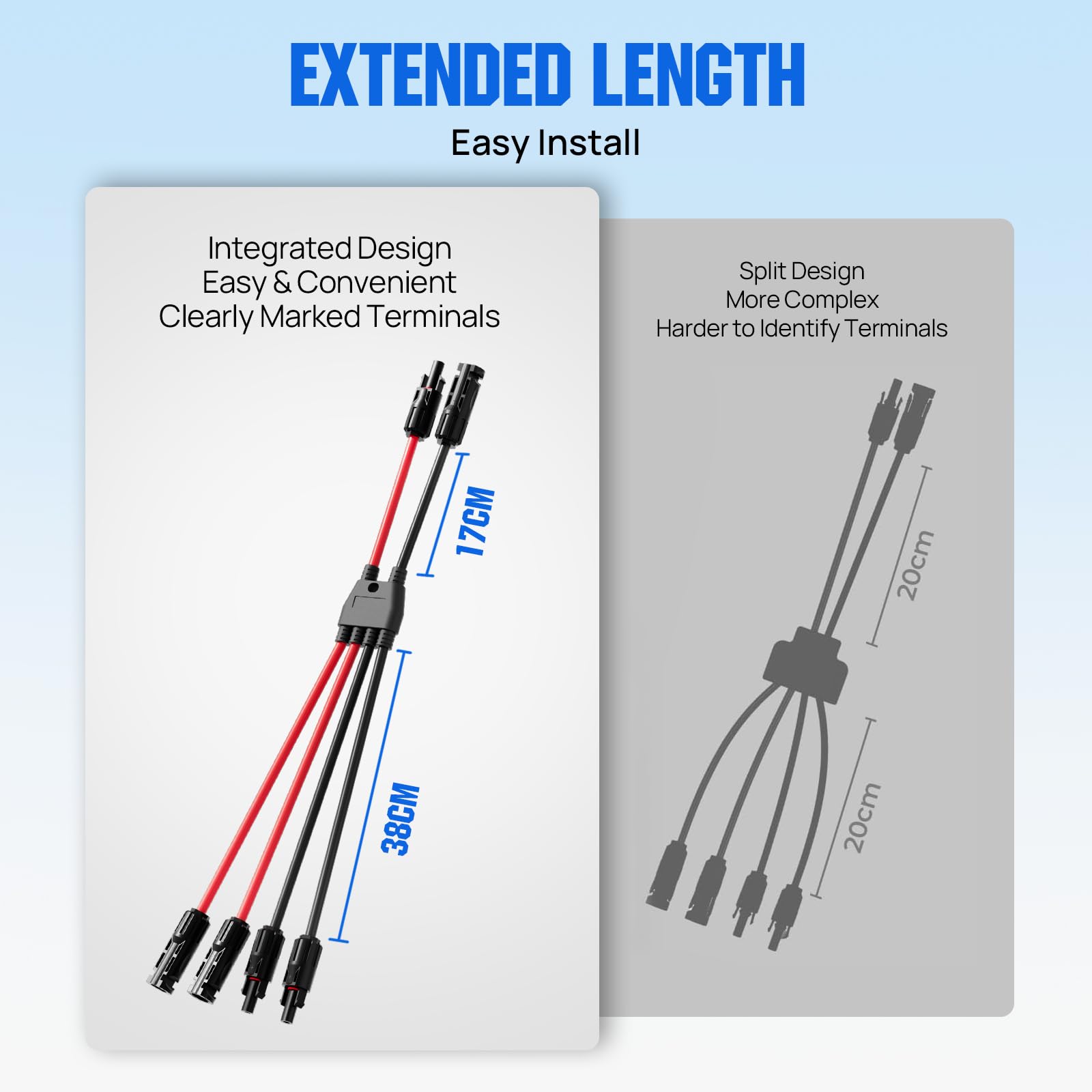 ECO-WORTHY Integrated Solar Connector 2-4 Y Branch Parallel PV Adapter Cable Wire Plug Tool Kit for Solar Panel(M/FF+F/MM) - Image 4