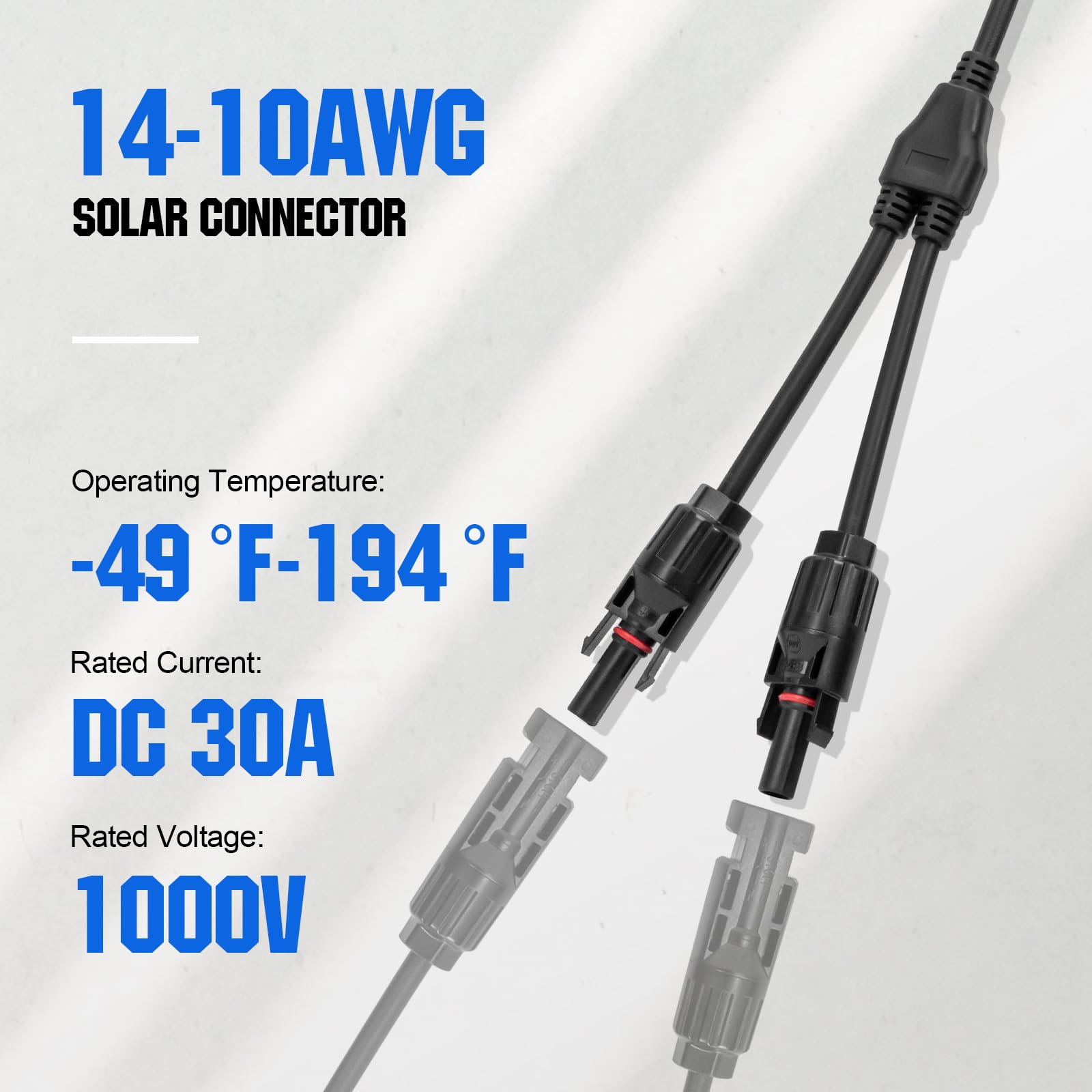 ECO-WORTHY Solar Connectors Y Branch Parallel PV Adapter Cable Wire Plug Tool Kit for Solar Panel(M/FF+F/MM) - Image 4