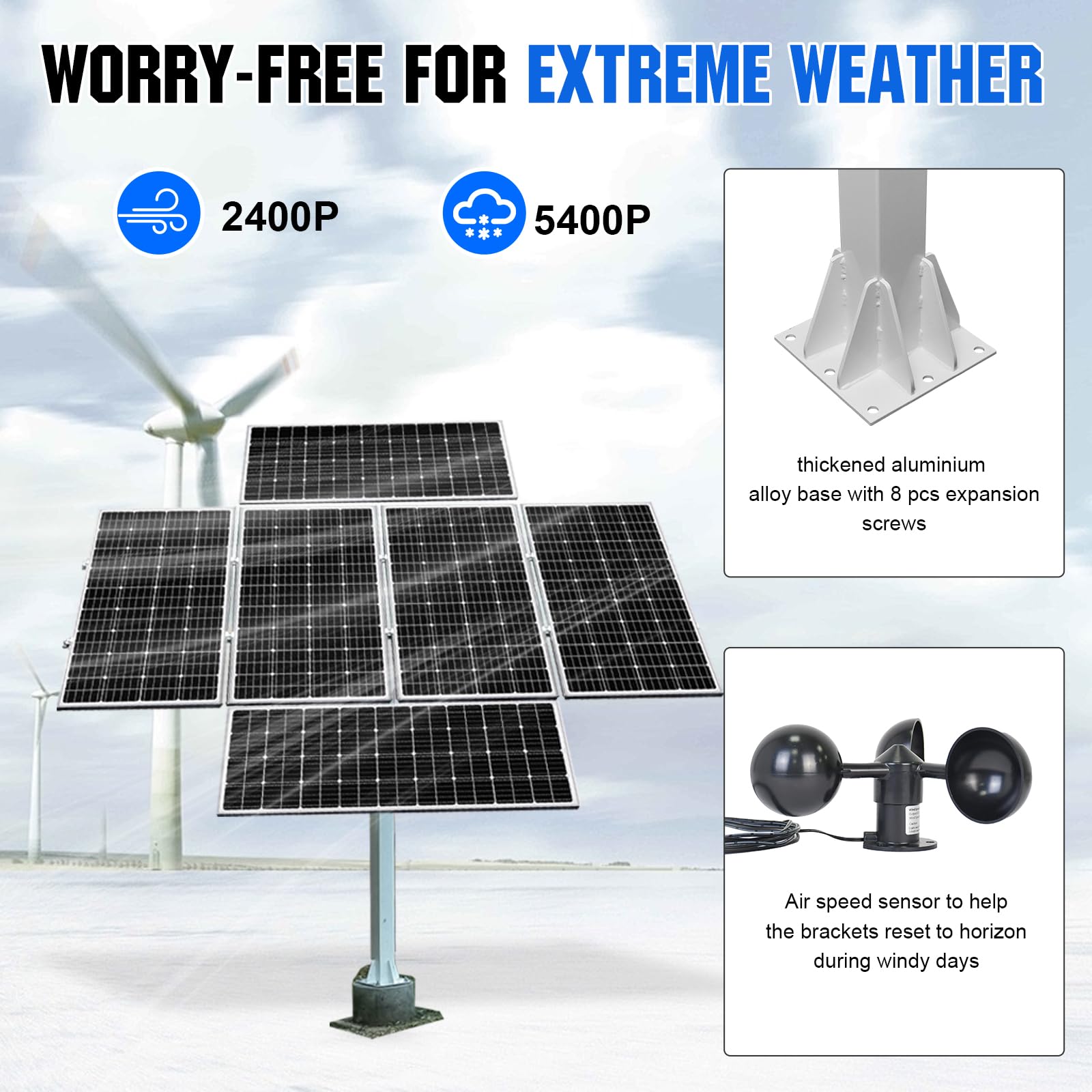ECO-WORTHY Solar Panel Dual Axis Tracking System (Increase 40% Power) with Tracker Controller, Complete Solar Tracker Kit, Ideal for Different Solar Panels, for Yard/Farm/Field - Image 5