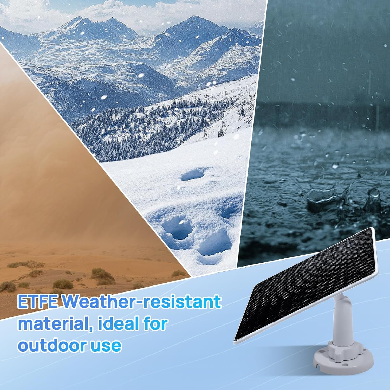 ECO-WORTHY Solar Panel for Ring Camera Outdoor Wireless, 5W Fast Charging Compatible with Rings Spotlight & All-New Stick Up Outdoor Cam with USB-C & Barrel Plug, USB C Solar Panel 5V, 9.8ft Cable（3m） - Image 8