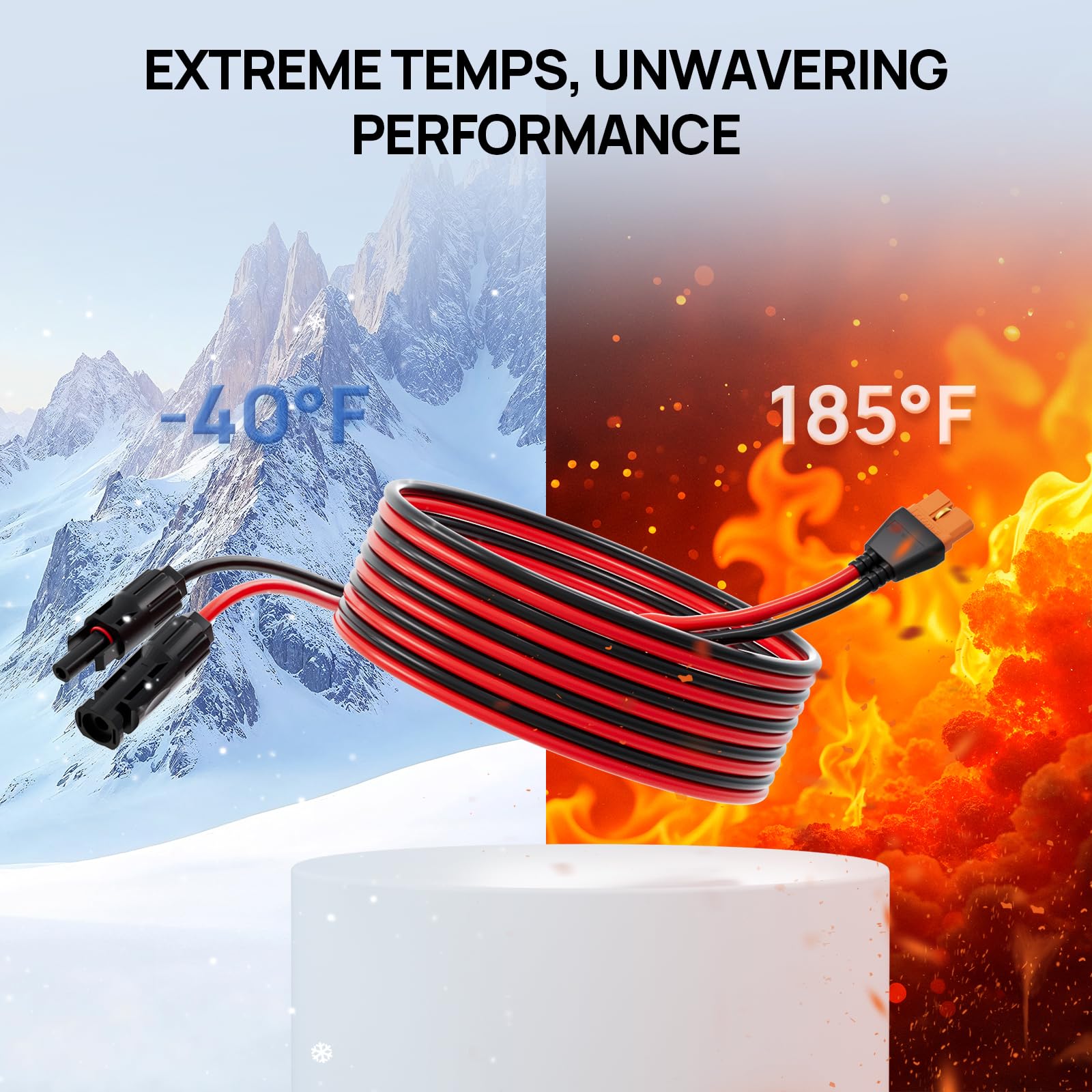 ECO-WORTHY Solar to XT60i Cable 12AWG 10FT Extension Cable Solar Connector to XT60i Adapter Cable for Portable Power Station LiFePO4 Battery - Image 8